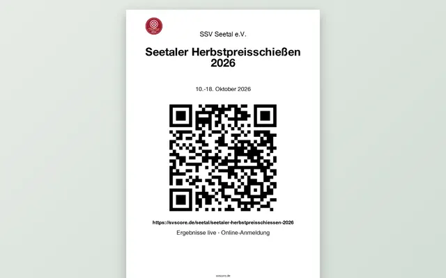 Screenshot Notice with QR code in svscore