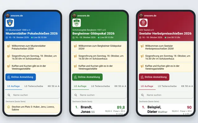 Screenshot Your own branding in svscore