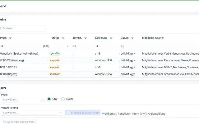 Screenshot Import & association in svscore