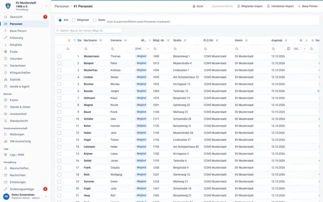Screenshot People & members in svscore