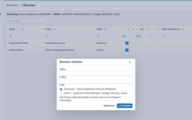 Screenshot Secure & multi-user in svscore