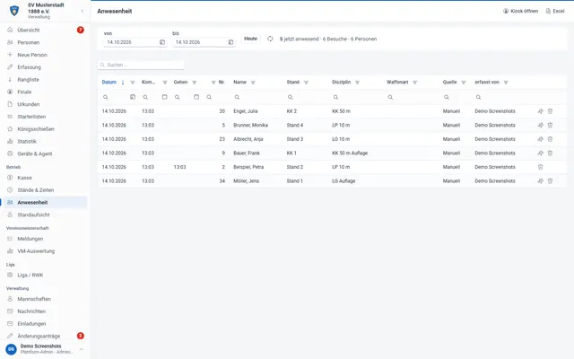 Screenshot Range operation & attendance in svscore