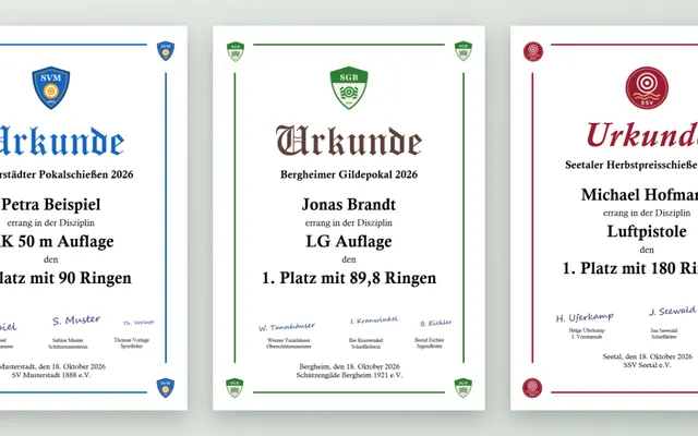 Screenshot Certificates in svscore