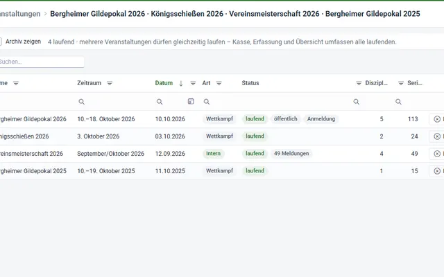 Screenshot Multiple events in svscore
