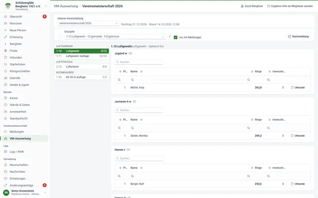 Screenshot Club championship in svscore